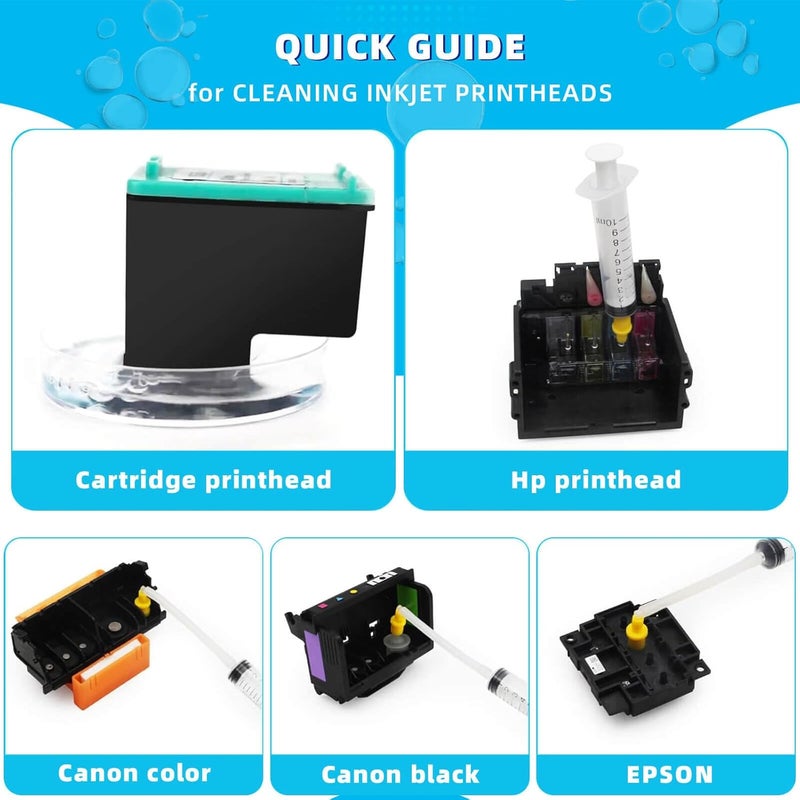 Spaceink Printhead Cleaning kit 200mL for E pson Printer, Printer Cleaning Kit for HP, Print Head Cleaning Kit for Canon, Inkjet Printer Nozzle Cleaning Kit for Brother - Image 5