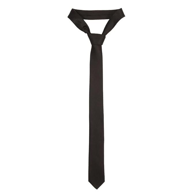 UMANI® Premium Microfiber Black Satin Necktie | Elegant Slim Design - Image 4
