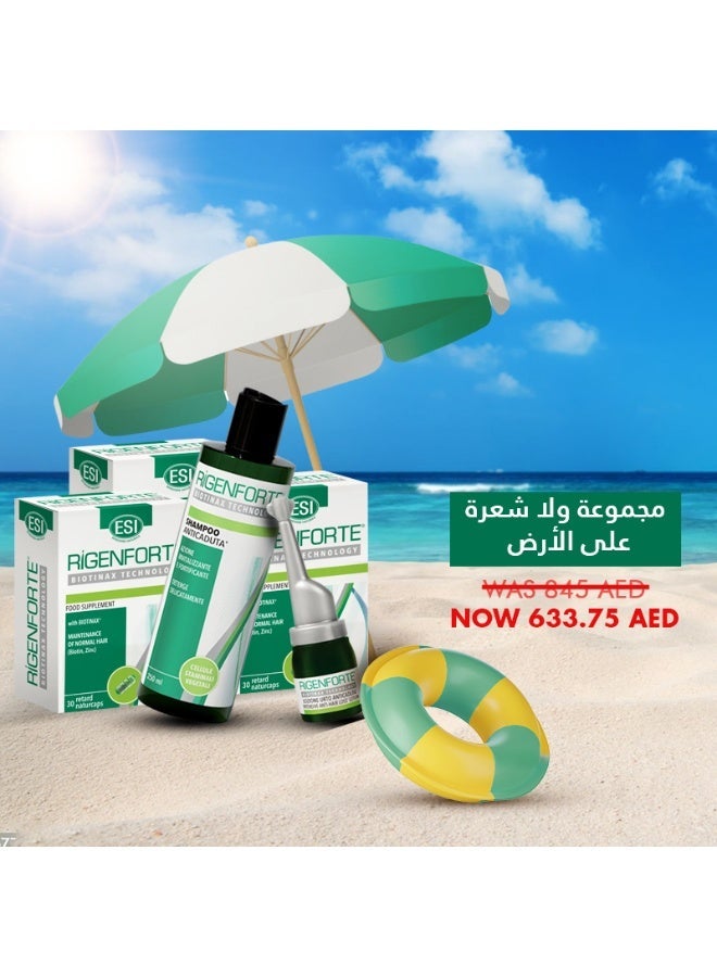 ESI Hair Supplement, 30 Naturcaps- Biotinax Formula with Biotin, Zinc, Copper, Vit E & Selenium for Strong Hair & Nails, Slow Release, Natural Ingredients, Reduces Hair Loss & Boosts Elasticity & Anti-Hair Loss Shampoo, 250ml - Strengthens & Nourishes Damage, Weak & Brittle Hair, Adds Volume, Stimulates Growth, Improves Scalp Health, Paraben & Silicone Free & Rigenforte Anti-Hair Loss Treatment Lotion, 12 Vitals - Boost Hair Growth, Strengthens & Thickens Strands, Fortifies Follicles, Paraben & Sulfate Free, Reduces Shedding & Promotes Healthy Hair DensityBundle - Image 1