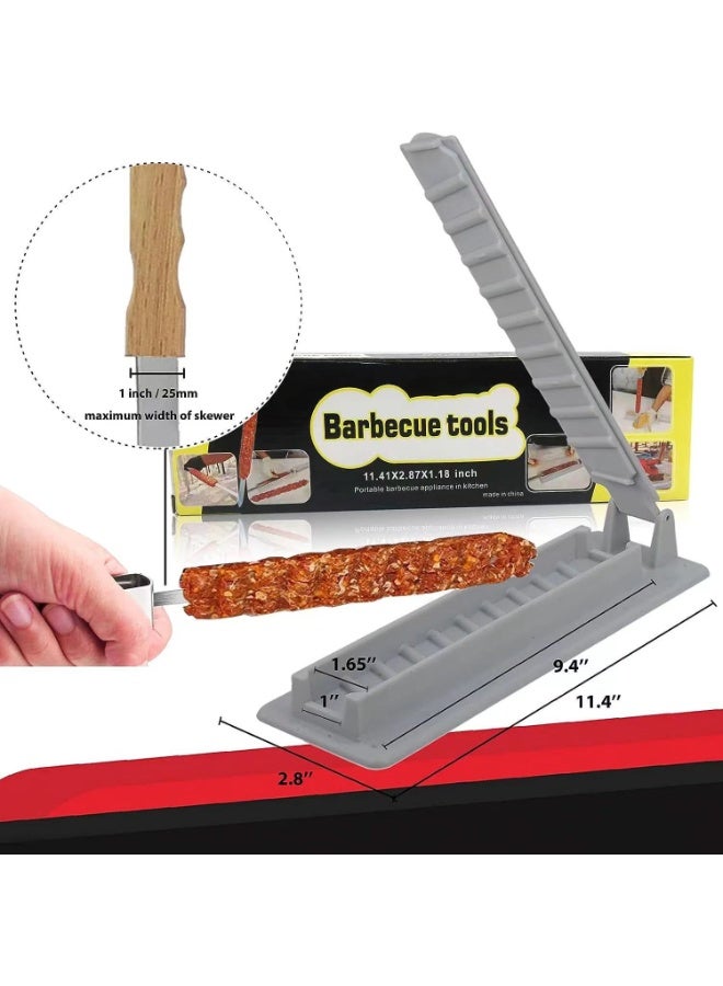 عام قطعتان من مكبس صنع الكباب | قالب كباب يدوي لصنع أسياخ كباب مشوية بلا لصق، سهل التنظيف، شكّل كفتة الكباب مثل طاهٍ تقليدي. - Image 5