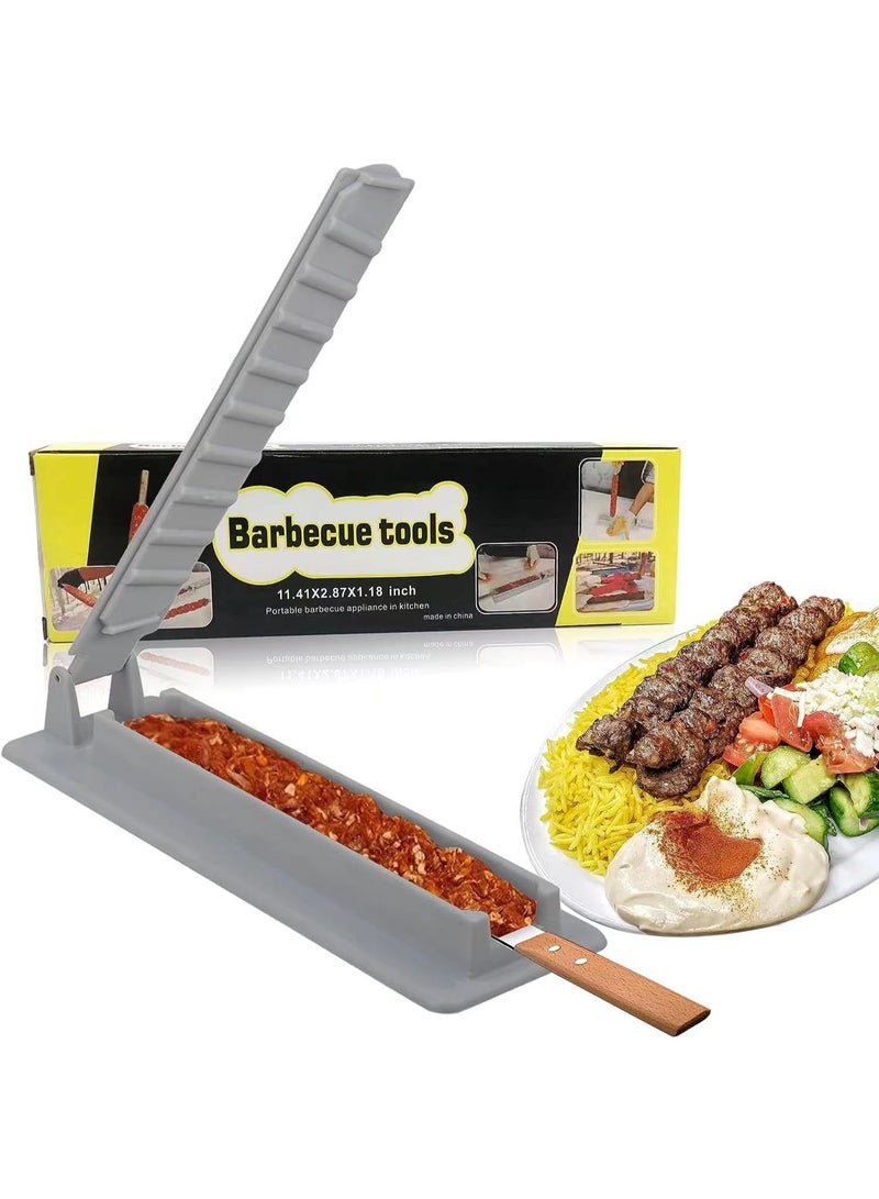 عام قطعتان من مكبس صنع الكباب | قالب كباب يدوي لصنع أسياخ كباب مشوية بلا لصق، سهل التنظيف، شكّل كفتة الكباب مثل طاهٍ تقليدي. - Image 1