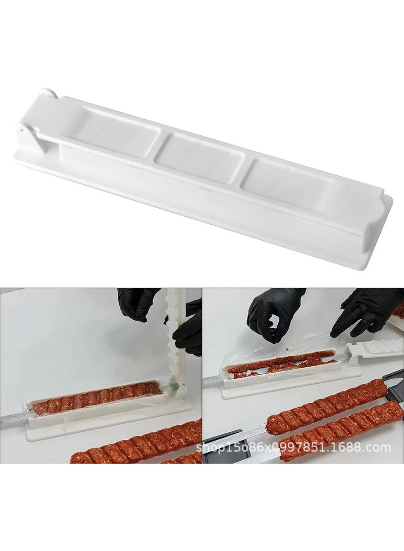 عام قطعتان من مكبس صنع الكباب | قالب كباب يدوي لصنع أسياخ كباب مشوية بلا لصق، سهل التنظيف، شكّل كفتة الكباب مثل طاهٍ تقليدي. - Image 3