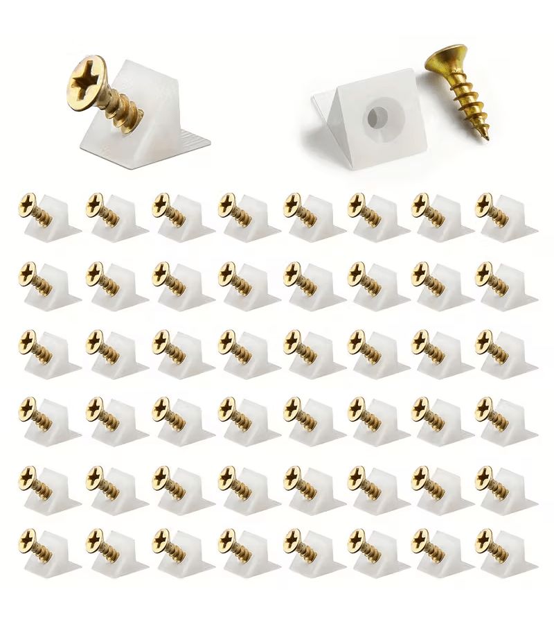 15Pcs 90 Degree Corner Brackets For Drawers Cabinets Bookshelves Fixing Sag - Image 1
