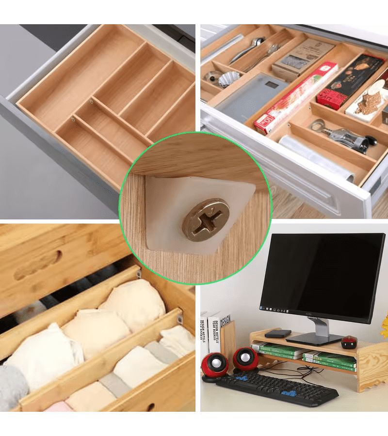 15Pcs 90 Degree Corner Brackets For Drawers Cabinets Bookshelves Fixing Sag - Image 2
