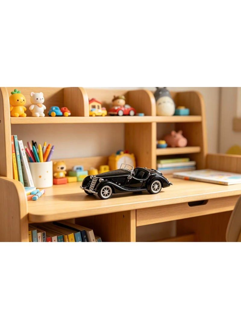 1:32 Scale Black Alloy Retro Car Model, Pull-Back Toy Vehicle with Openable Doors, Vintage Classic Design for Kids & Collectors, Ideal for Play, Display & Home Decor - Image 4