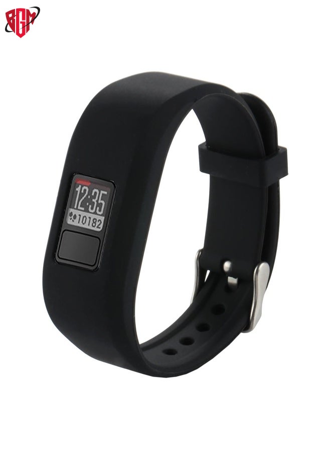 BGM Watch Band Strap For Garmin Vivofit 3 Smart Watch Silicone Watch Band, Length: about 24.2cm(Black)  - Image 1