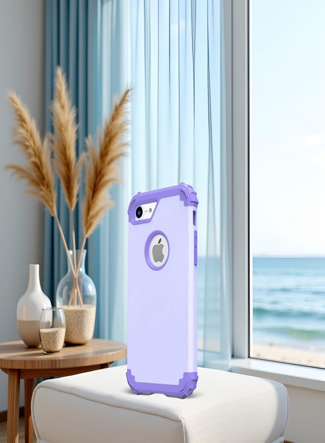 اي دي ويل جراب IDweel لهاتف iPhone 6S، جراب لهاتف iPhone 6 مع واقي شاشة من الزجاج المقوى، 3 في 1 غطاء متين من البولي كربونات الصلب مع غطاء سيليكون ناعم لحماية كاملة للجسم للنساء والفتيات، بنفسجي - Image 4