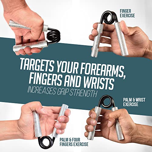 Logest Metal Hand Grip Set, 100LB-200LB 3 Pack No Slip Heavy-Duty Grip Strengthener with Gift Box, Great Wrist & Forearm Hand Exerciser, Home Gym, Hand Gripper Grip Strength Trainer - Image 5