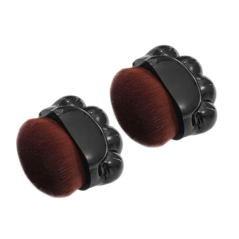 2pcs Women Makeup Foundation Brush Set Black Portable Liquid Foundation and Concealer Face Brush Soft Flat Top Blending for Precise Makeup Application - Image 1