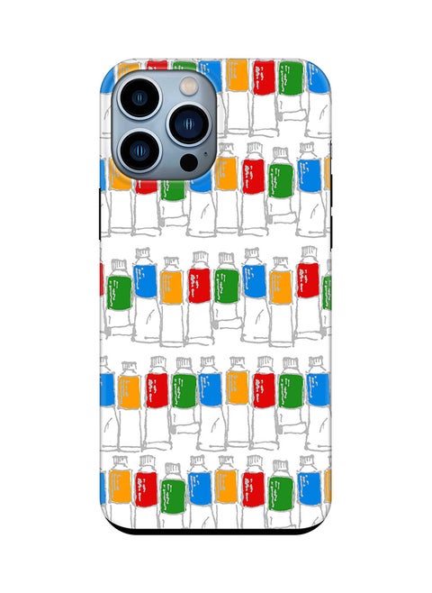 Tough Pro Series Case for Apple iPhone 14 Pro Max Dual Layer hybrid PC & TPU Customized Mobile Cover Shield with inner TPU protection Matte Finish - Oilpaint Tubes