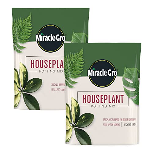 Miracle-Gro Houseplant Potting Mix - Fertilized Soil, Designed to be Less Prone to Gnats, 4 qt. (2-Pack) - Image 1