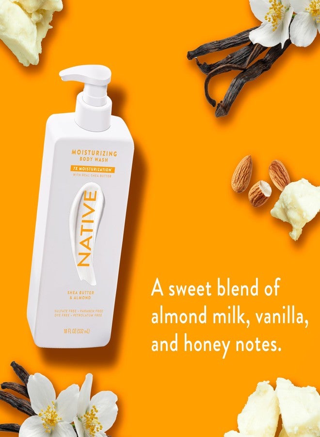 Native Moisturizing Body Wash Contains Naturally Derived Ingredients | For Women & Men, Sulfate, Paraben, & Dye Free Leaving Skin Soft and Hydrated | Shea Butter & Almond 18 oz - Image 2