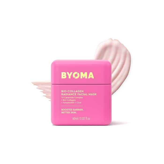 BYOMA Bio-Collagen Radiance Facial Mask - Transformative Liquid Sheet Mask for Glass Skin - Instant Radiance, Visibly Improved Elasticity, Reduces Appearance of Wrinkles - Cica & Ceramides, 60mL