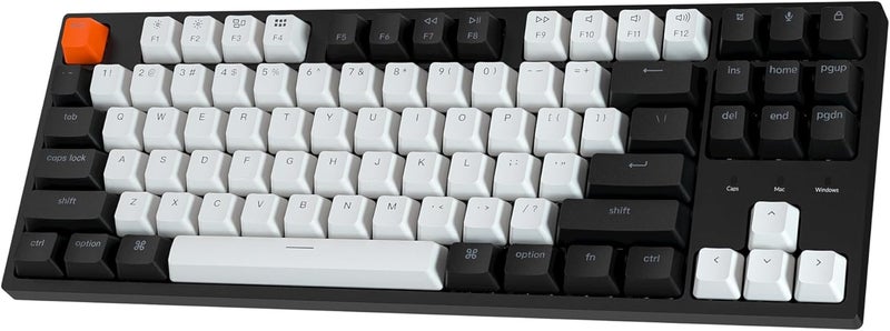 Keychron لوحة مفاتيح ميكانيكية سلكية C1 TKL، بإضاءة خلفية RGB مع مفاتيح ABS مزدوجة، 87 مفتاح قابلة للتبديل مسبقًا مع مفاتيح لمسية متوافقة مع ماك وويندوز - Image 1