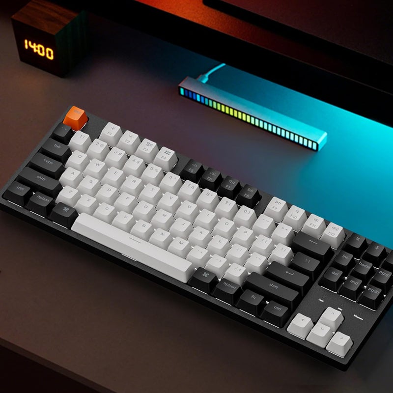 Keychron لوحة مفاتيح ميكانيكية سلكية C1 TKL، بإضاءة خلفية RGB مع مفاتيح ABS مزدوجة، 87 مفتاح قابلة للتبديل مسبقًا مع مفاتيح لمسية متوافقة مع ماك وويندوز - Image 3