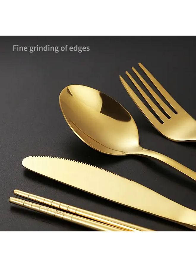 Blue 8 Piece Stainless Steel Travel Cutlery Set with Case for Outdoor - Image 5