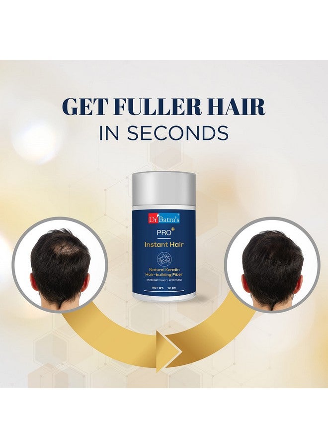 Dr Batra's Pro Instant Hair Natural Keratin Hair Building Fibre (Internationally Approved)- Dark Brown, Highly Enriched With Pure Corn & Natural Fiber, Covers Bald Spots, For Thick Hair, Suitable For Men & Women - Image 3