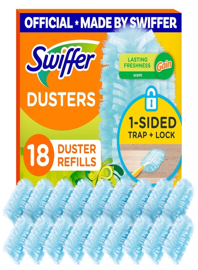 Swiffer عبوات إعادة تعبئة ممسحات سويفر للتنظيف، مصنوعة من سويفر، ممسحة ريشة وميكروفايبر بديلة للتخلص، لتنظيف الأثاث، الستائر، مراوح السقف، تساعد في إزالة المواد المسببة للحساسية، رائحة غين، 18 قطعة - Image 1