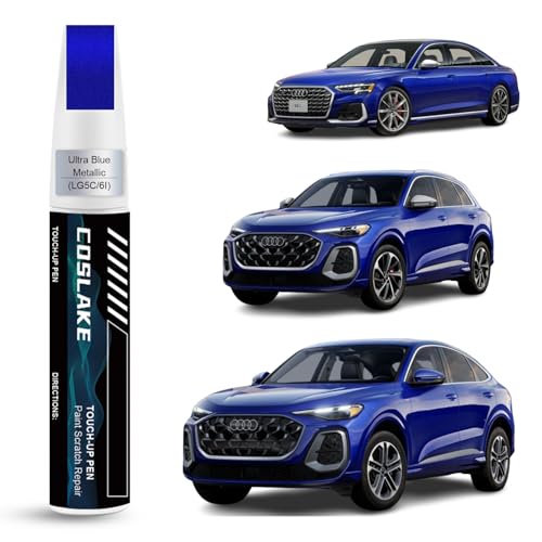 COSLAKE Car Touch Up Paint(Ultra Blue Metallic(LG5C/6I)) for Audi, Car Paint Scratch Repair Kit, Quick & Easy Solution to Repair, 2 in 1 Scratch Remover Pen with Color-Matched - Image 1