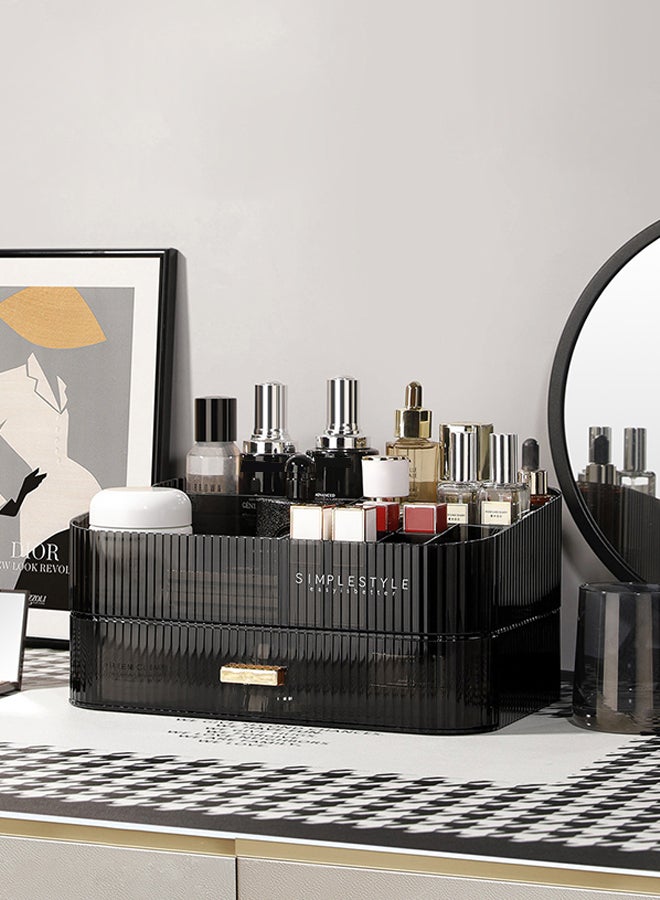 Sharpdo Makeup Organizer with Stackable Drawers, Bathroom Vanity Organizers and Storage, Ideal for Desk and Dresser Countertops, Great for Cosmetics , Skincare, Lipsticks（1 Drawer） - Image 3