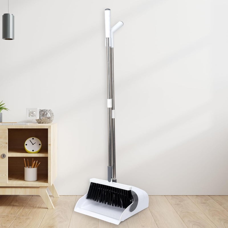 MAMMOTH Long Handle Windproof Floor Brush Broom Dustpan Set Thickened Vertical Floor Cleaning 180 Degree Rotation Broom Brush and Dustpan Set Upright Standing Dustpan for Home Kitchen Room Garden - Image 4