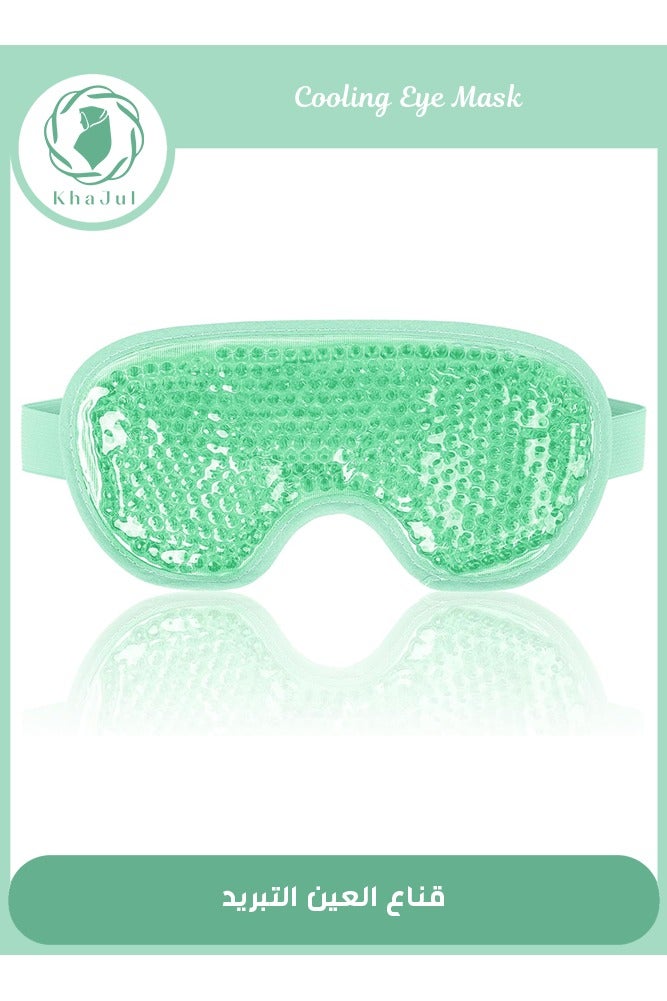 KHAJUL Cooling Gel Eye Mask for Puffy Eyes and Dark Circles, Cold Eye Compress for Headache Relief After Surgery (Green) - Image 1