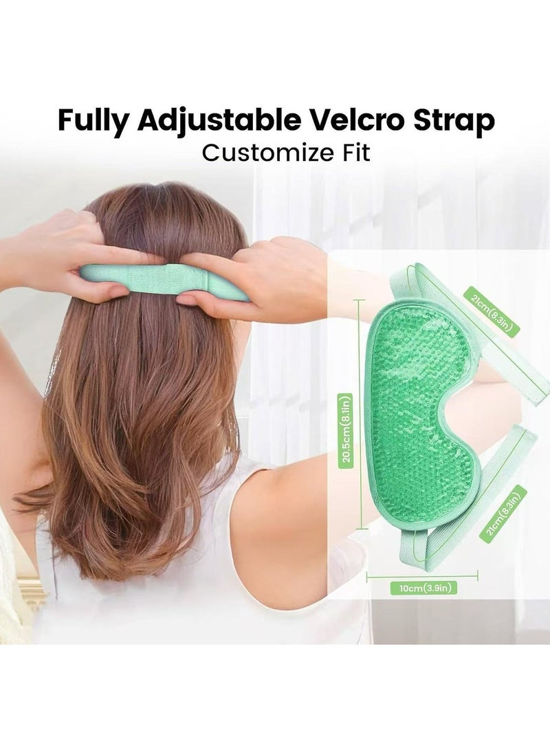 KHAJUL Cooling Gel Eye Mask for Puffy Eyes and Dark Circles, Cold Eye Compress for Headache Relief After Surgery (Green) - Image 2