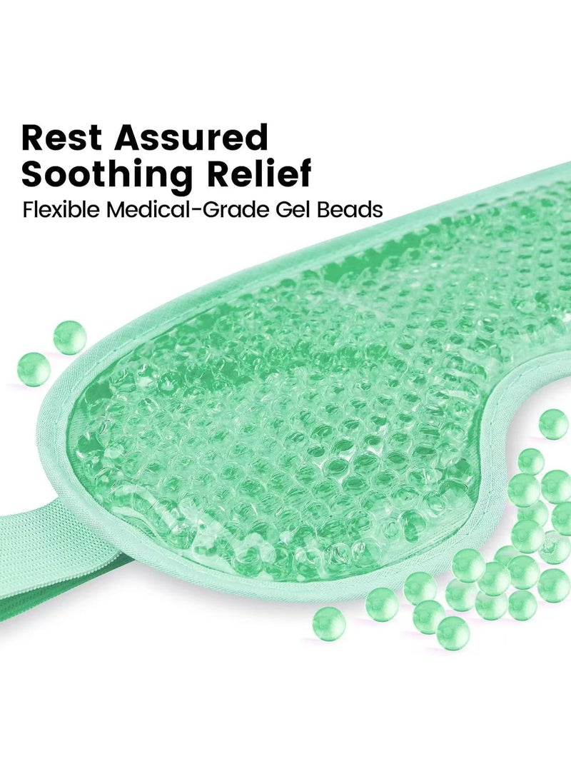 KHAJUL Cooling Gel Eye Mask for Puffy Eyes and Dark Circles, Cold Eye Compress for Headache Relief After Surgery (Green) - Image 4