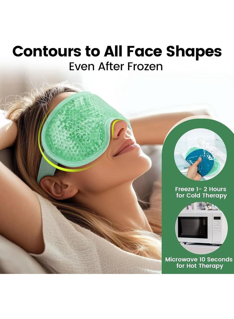 KHAJUL Cooling Gel Eye Mask for Puffy Eyes and Dark Circles, Cold Eye Compress for Headache Relief After Surgery (Green) - Image 5