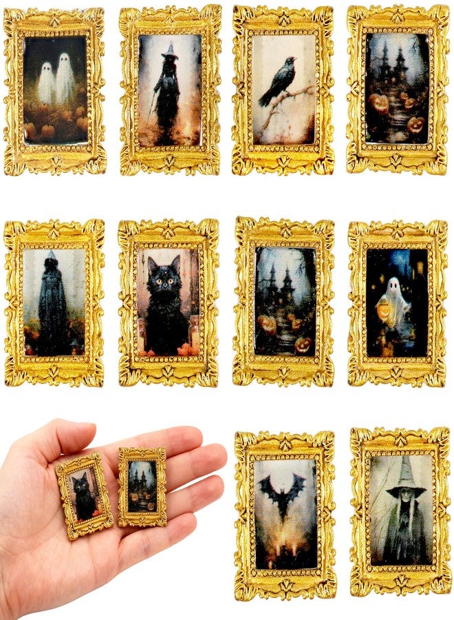 Furjane 10 Pcs Miniature Accessories of Magic Frames Tiny Scary Photo Frames for DIY Magic Witchy Mini House Diorama Decortion - Image 1