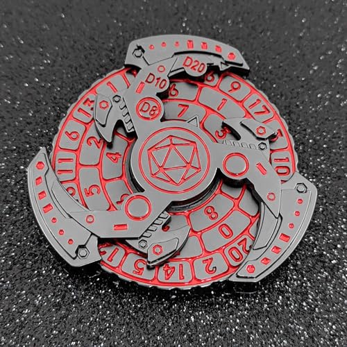 FLUEFOWL Shadow Roulette Dice Spinner for DND Dice Set Dragon Metallic DD Dice with Gift Case for DND Game RPG Role Playing Table Game Gifts Red Silver - Image 5