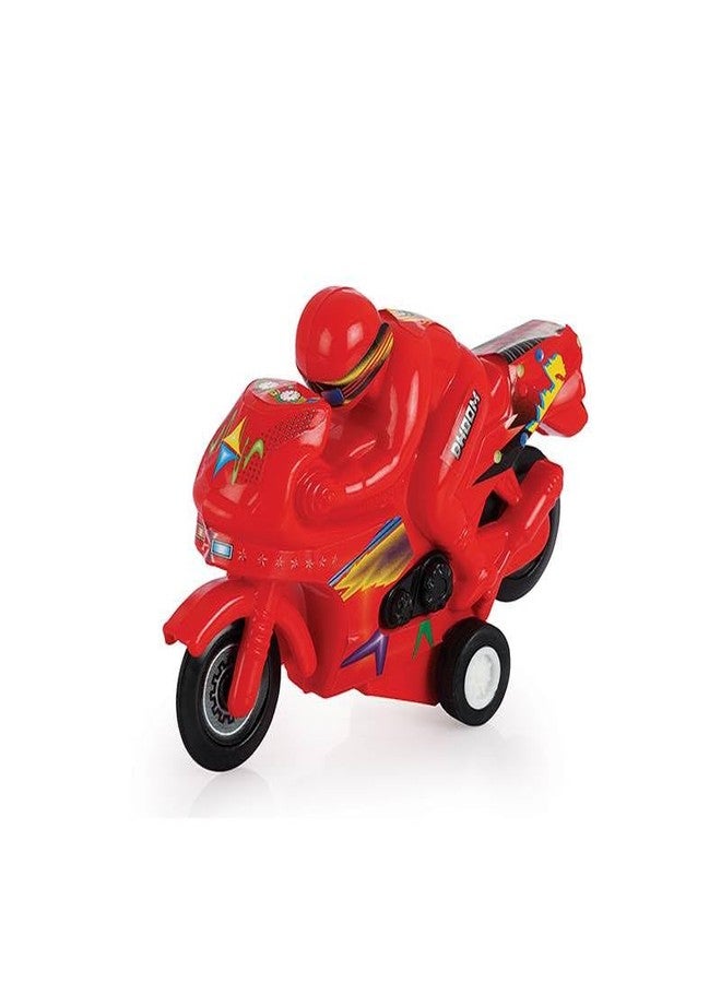 Toy Vibes لعبة دراجة نارية بلاستيكية من توي فايبز للأطفال الصغار، لعبة دراجة بلاستيكية أنيقة وجذابة للأطفال (أحمر) (عبوة من قطعتين) - Image 2