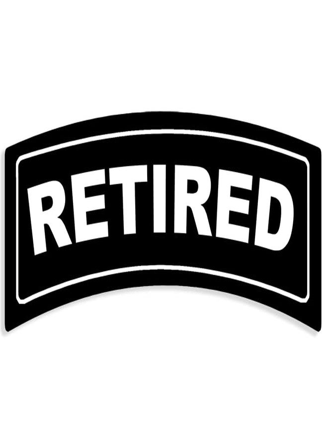 AV Retired Black Tab Shaped Sticker (Military Veteran Served Vet Vinyl Decal for Cars, Trucks, and Laptop (2.5 x 6 inch) - Image 1