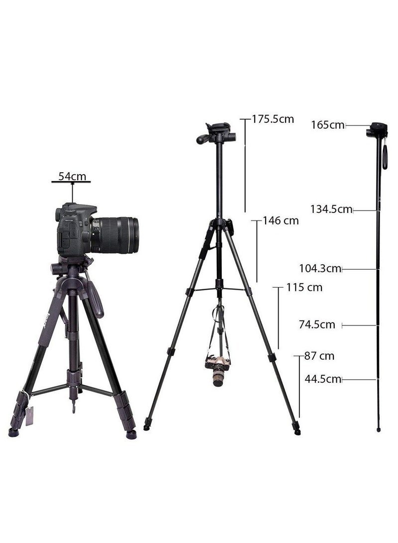 Jmary Jmary KP-2254 Professional Aluminum Tripod Monopod for All DSLR Cameras (Black)Jmary KP-2254 - Image 5