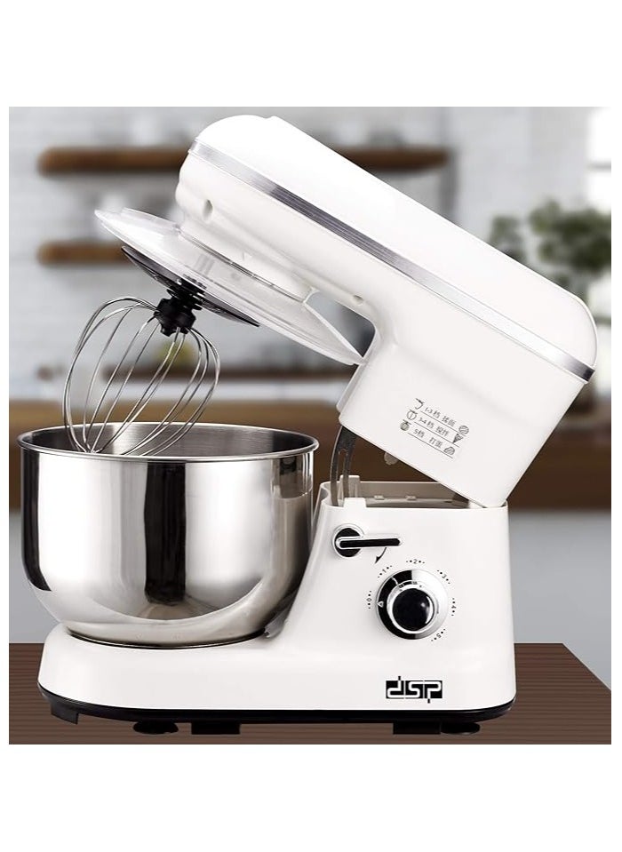 DSP - DSP 3 in 1 Food Processor 5.5 litre 1200 watt Stand Mixer Tilt-Head Electric Mixer for Mixing, Whisking, Kneading and Hooking (White-1200 watt) - Image 1