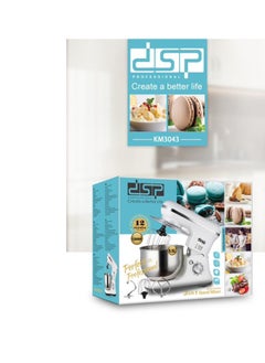 DSP DSP 3 in 1 Food Processor 5.5 litre 1200 watt Stand Mixer Tilt-Head Electric Mixer for Mixing, Whisking, Kneading and Hooking (White-1200 watt)  - Image 3