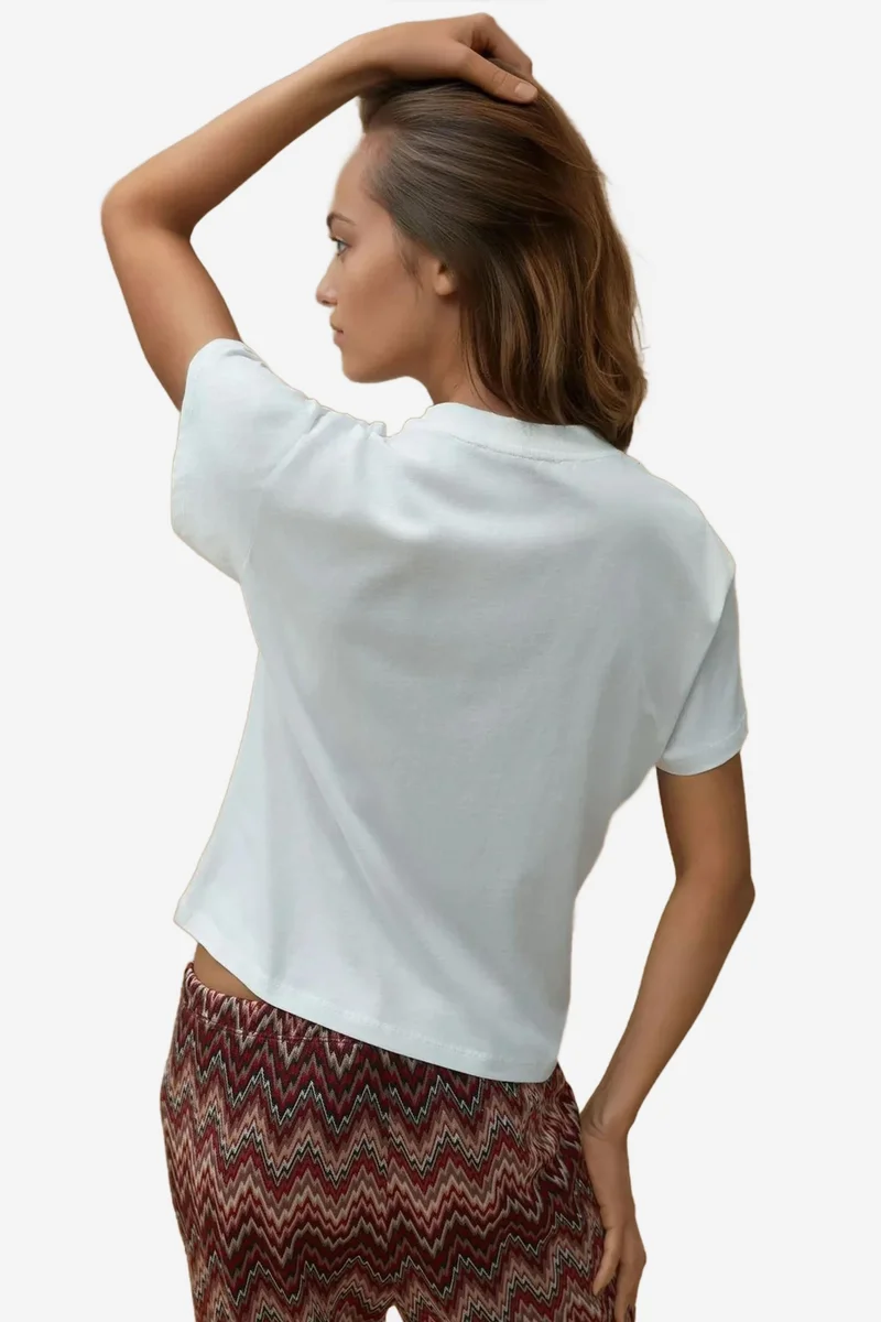 Hiccup Multicolor Printed Regular Fit Crew Neck 100% Cotton T-shirt for Women | Best Price UAE