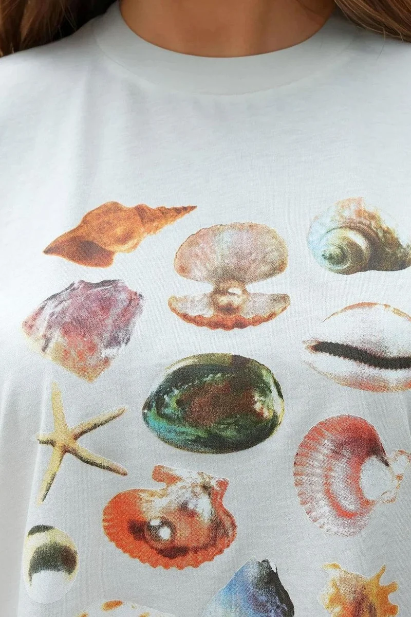 Hiccup Multicolor Printed Regular Fit Crew Neck 100% Cotton T-shirt for Women | Best Price UAE