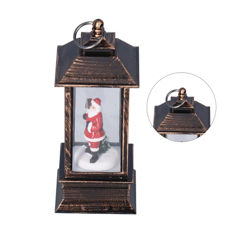Lighted Street Lamp Shaped Christmas Snow Globe Lantern Home Party Festival Decoration PropsOld Man - Image 5