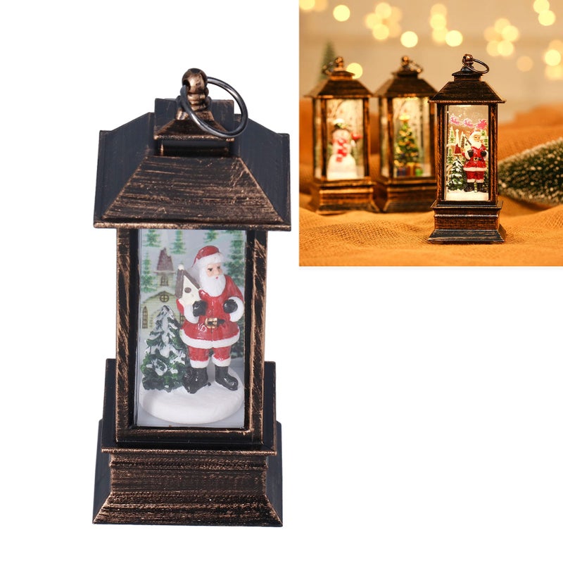 Lighted Street Lamp Shaped Christmas Snow Globe Lantern Home Party Festival Decoration PropsOld Man - Image 1