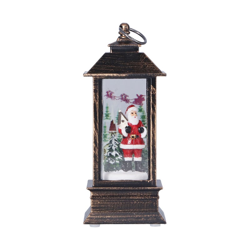 Lighted Street Lamp Shaped Christmas Snow Globe Lantern Home Party Festival Decoration PropsOld Man - Image 2