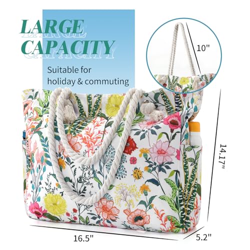 Tavaleu Beach Bags for Women - Large Beach Women Sandproof Tote Bag for Pool Gym Grocery Travel - Image 2