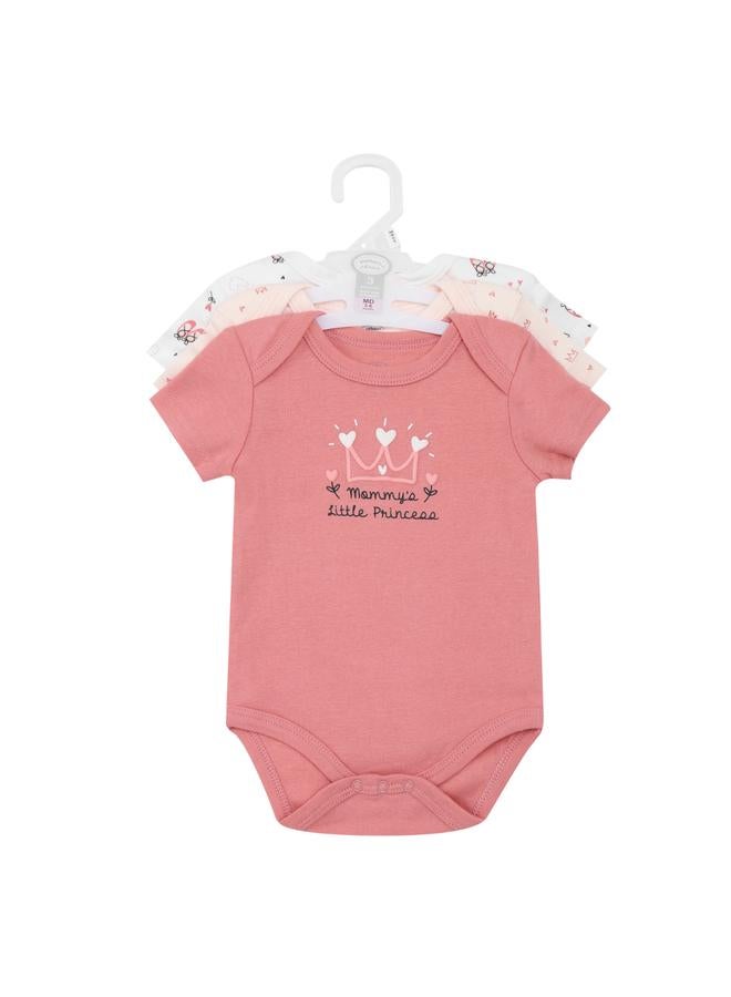 Mothers Choice Pack Of 3- Princess Printed Bodysuit - Image 5