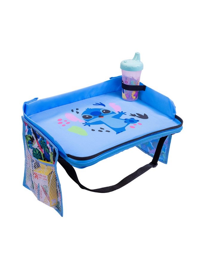 J.L. Childress Disney Baby 3-in-1 Travel Tray & iPad Tablet Holder - Car Seat Lap Tray for Toddlers, Kids - Use on Airplanes, Road Trips, Lap Desk - Tablet Holder and Carry Bag - Stitch - Image 1