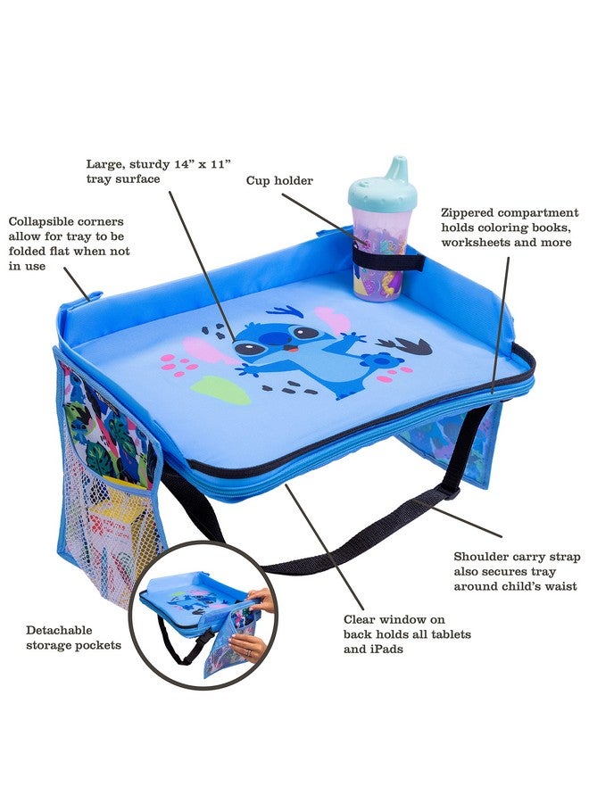 J.L. Childress Disney Baby 3-in-1 Travel Tray & iPad Tablet Holder - Car Seat Lap Tray for Toddlers, Kids - Use on Airplanes, Road Trips, Lap Desk - Tablet Holder and Carry Bag - Stitch - Image 2