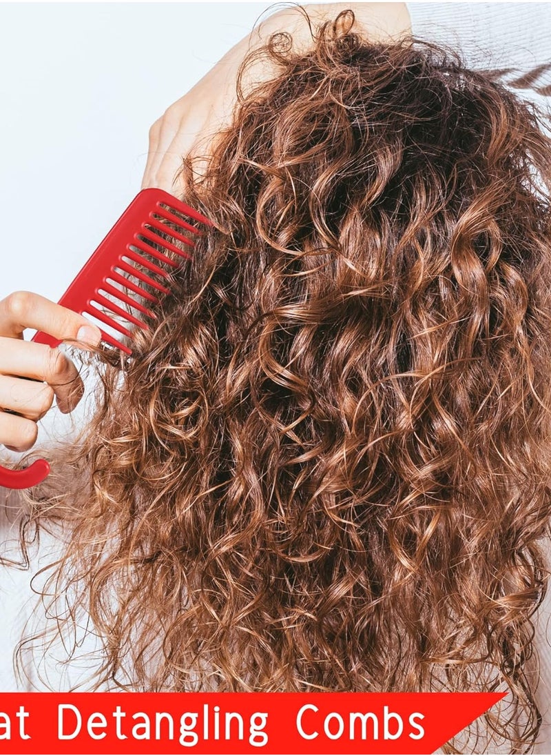globalstar - Allegro Combs #1002 Wide Tooth Shower Comb with Hook - Detangle Curly Hair Wet or Dry (Red) - Image 1