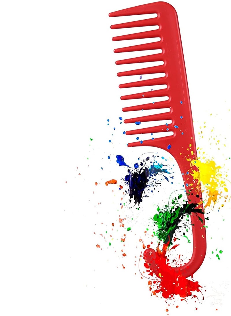 globalstar - Allegro Combs #1002 Wide Tooth Shower Comb with Hook - Detangle Curly Hair Wet or Dry (Red) - Image 1