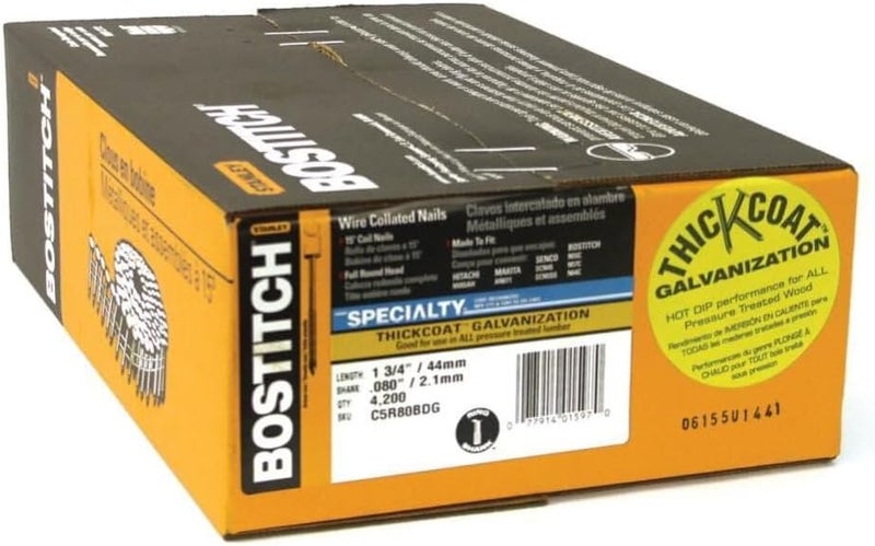 Bostitch 15 deg. 11 Ga. Ring Shank Angled Coil Siding Nails 1-3/4 in. L x 0.09 in. Dia. 4200 pk - Image 3