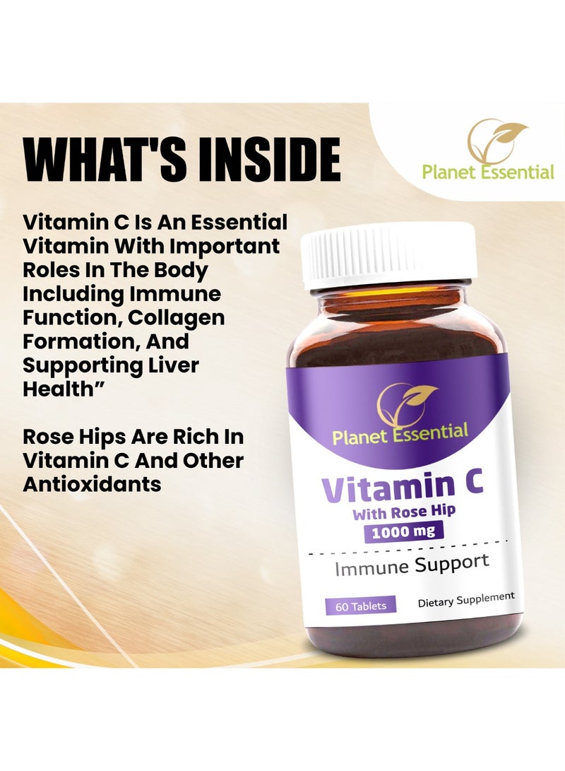 Planet Essential Vitamin C 1000mg With Rosehip 60 Tablets - Image 3