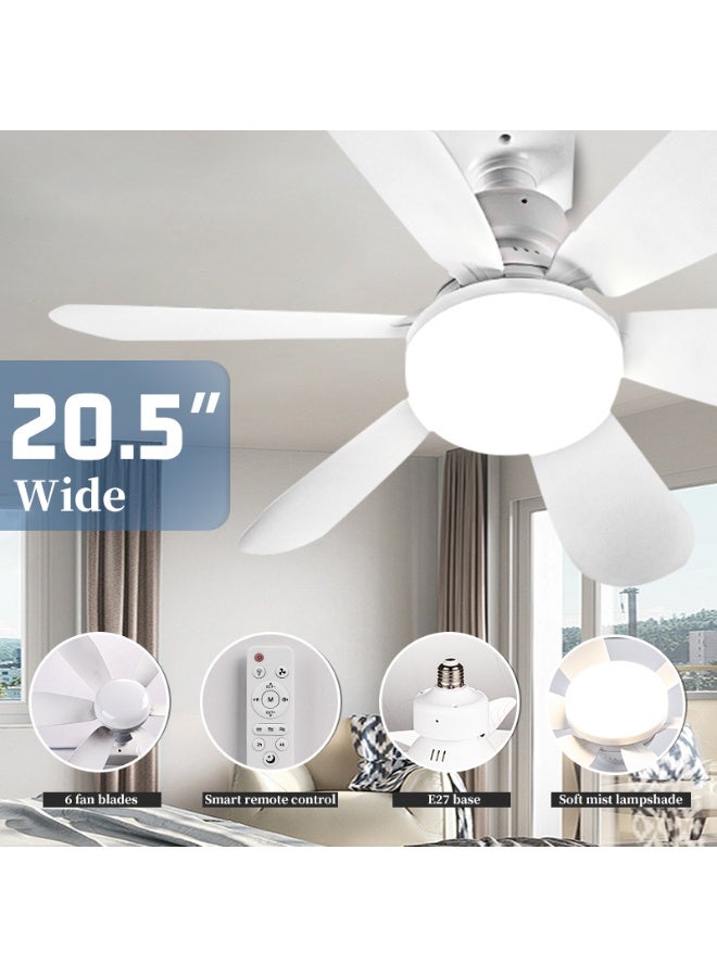 مودي مروحة سقف LED بقوة 30 وات مع جهاز تحكم عن بعد، إضاءة قابلة للتعتيم ومروحة بثلاث سرعات، قاعدة لمبة E27، 85-265 فولت هادئة لغرفة النوم والمعيشة - Image 3